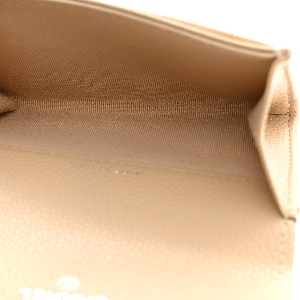Chanel Caviar Quilted Flap Card Holder Wallet Beige 1994365 – FASHIONPHILE