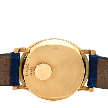 Piaget 18K Yellow Gold Alligator Lapis Lazuli 24.5mm Quartz Watch Blue 4 of 5