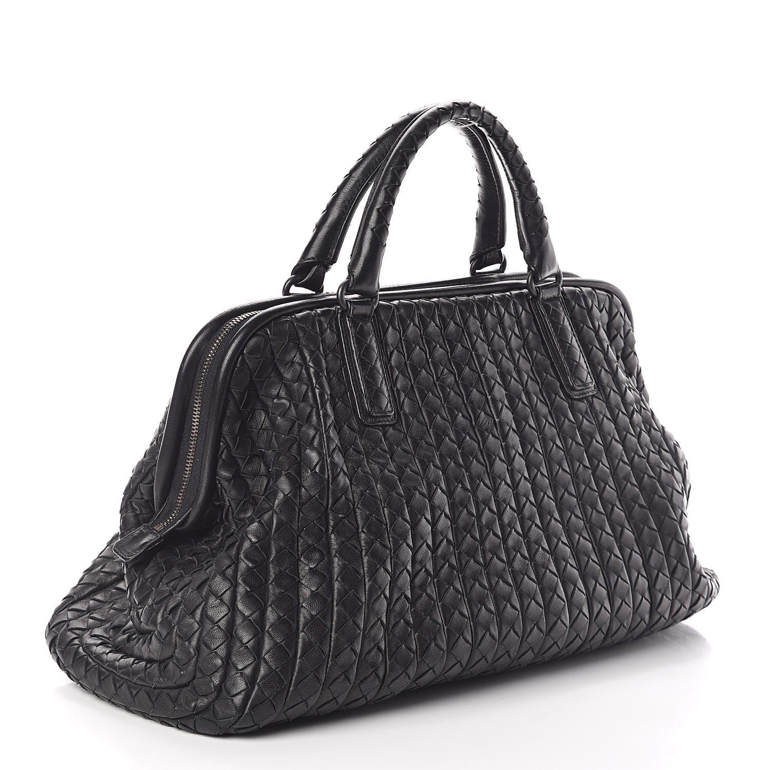 Bottega Veneta Nappa Intrecciato New Bond Satchel Black 3 of 8