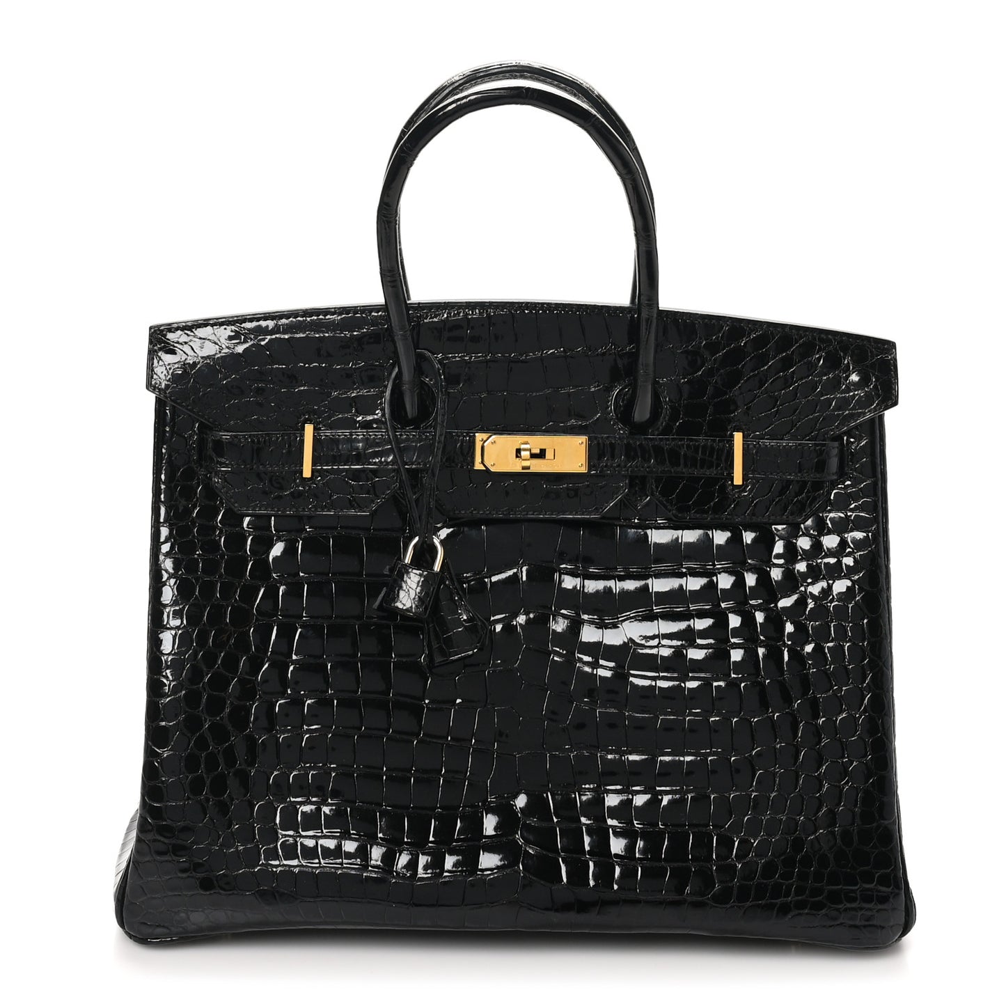 Shiny Porosus Crocodile Birkin 35 Black