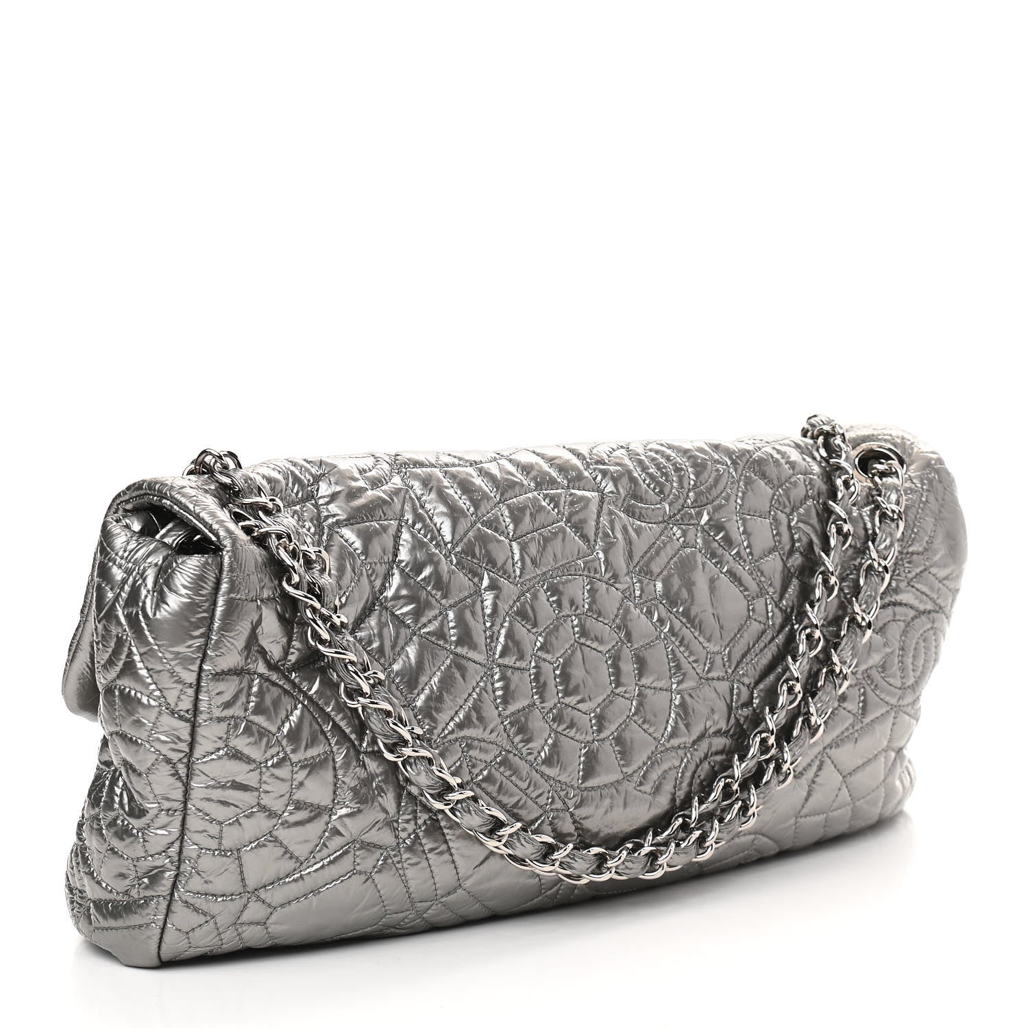 Chanel Vinyl Graphic Edge Flap Silver 2 of 8