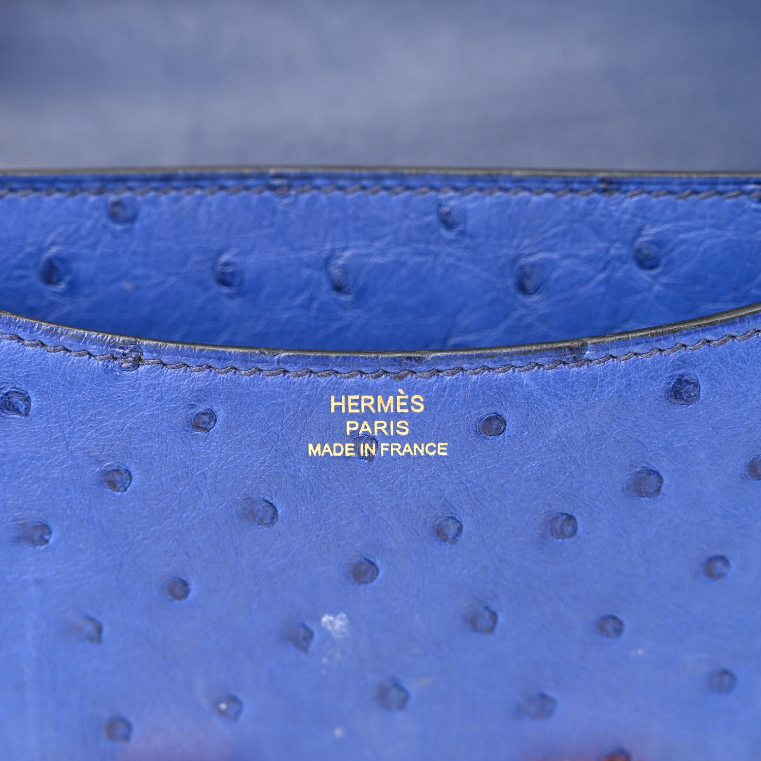 Hermes Ostrich Constance 18 Bleu Saphir 6 of 19
