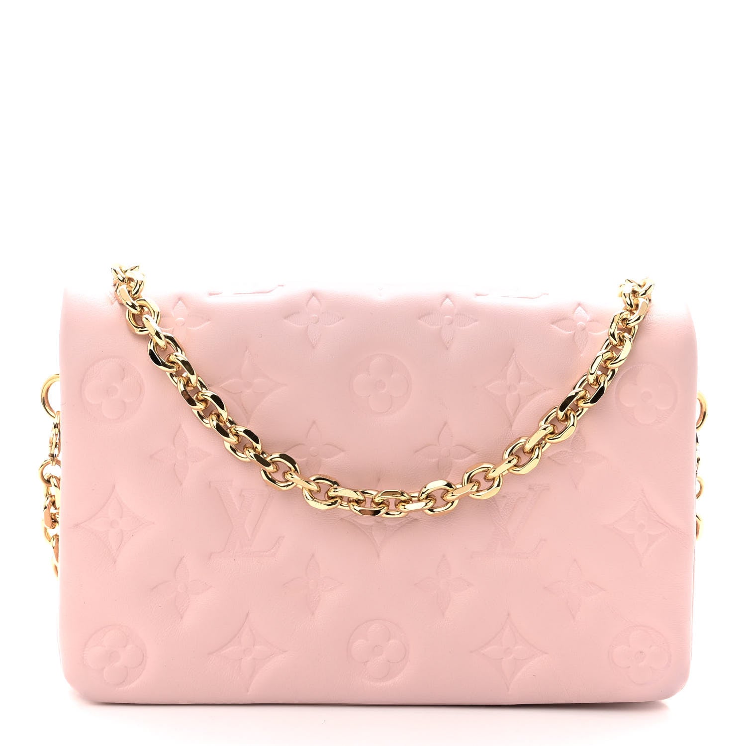 Louis Vuitton Lambskin Embossed Monogram Pochette Coussin Rose 1 of 12