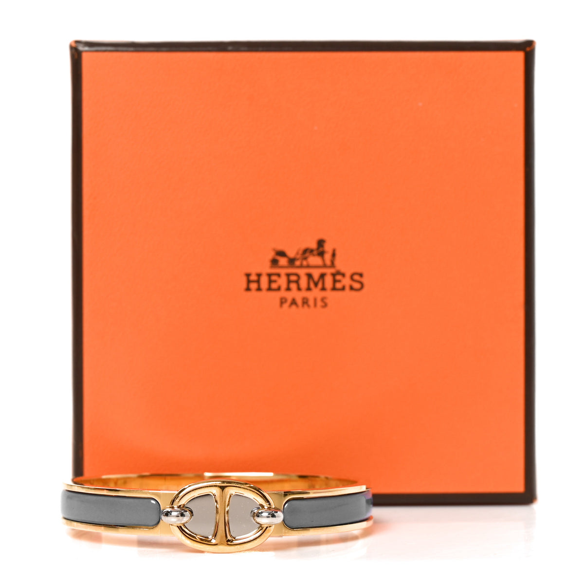 Hermes Enamel Mini Clic Chaine d'Ancre Bracelet PM Chardon 5 of 5