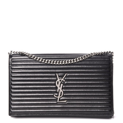 Saint Laurent Ribbed Calfskin Opium Monogram Chain Wallet Black 1 of 17