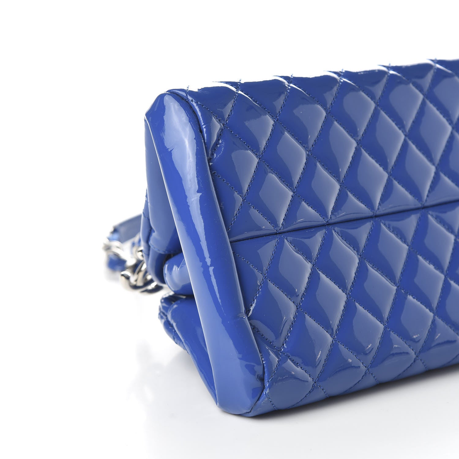 Chanel Patent Quilted Medium Just Mademoiselle Blue 6 of 10