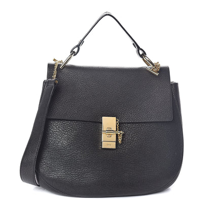 Chloe Grained Lambskin Large Drew Shoulder Bag Black 1 of 9