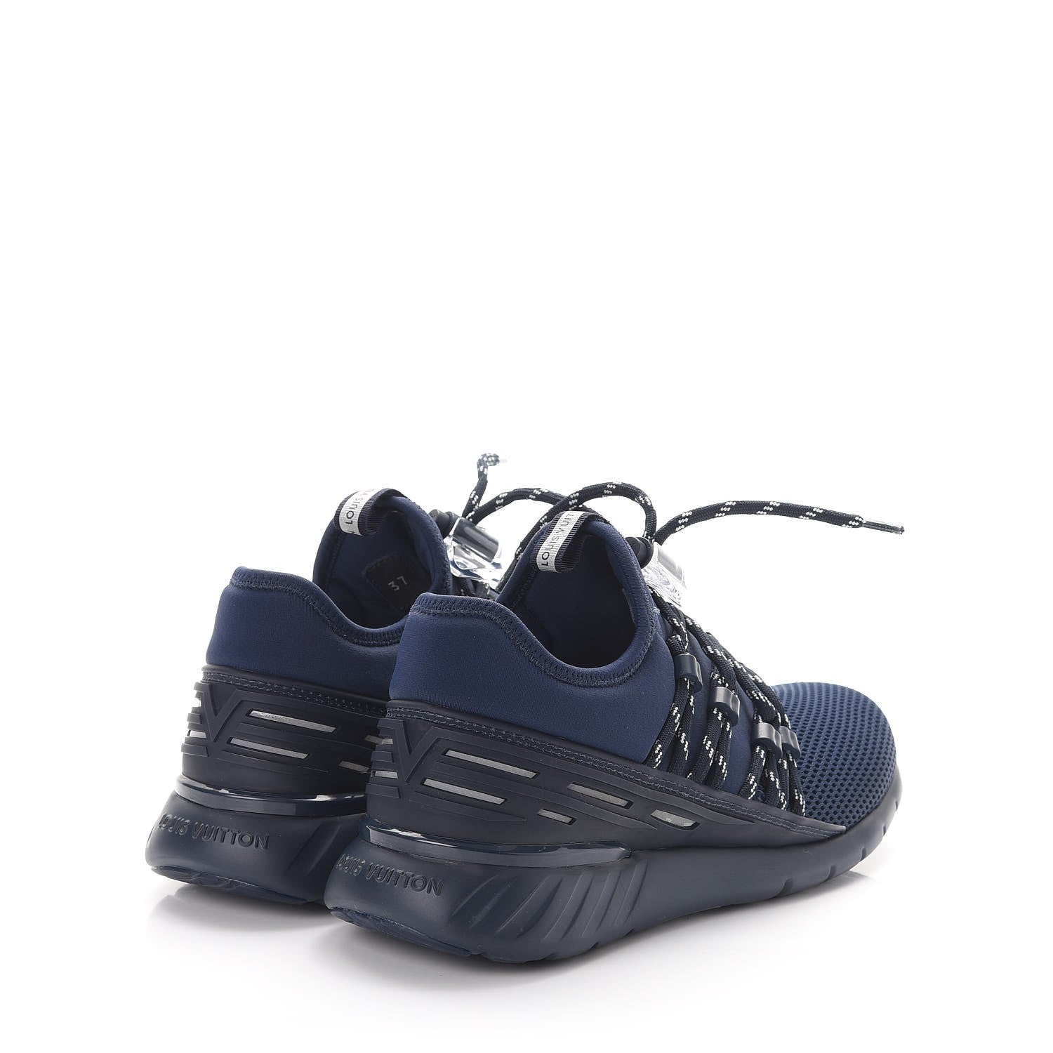 Louis Vuitton Neoprene Mesh Rubber Fastlane Low Sneakers 37 Marine 4 of 9