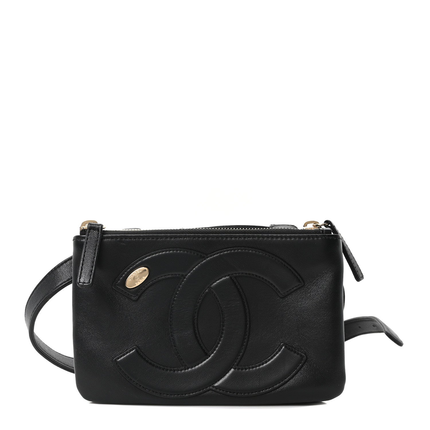 Chanel Lambskin CC Mania Waist Belt Bag Black 1 of 10