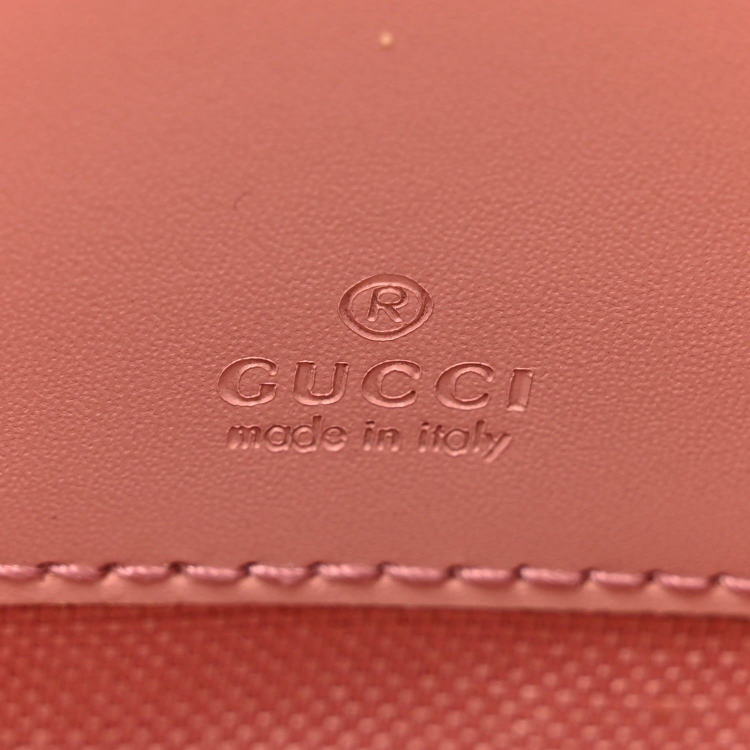 Gucci Calfskin GG Super Mini Debossed Chain Wallet Dust Carmine 6 of 11