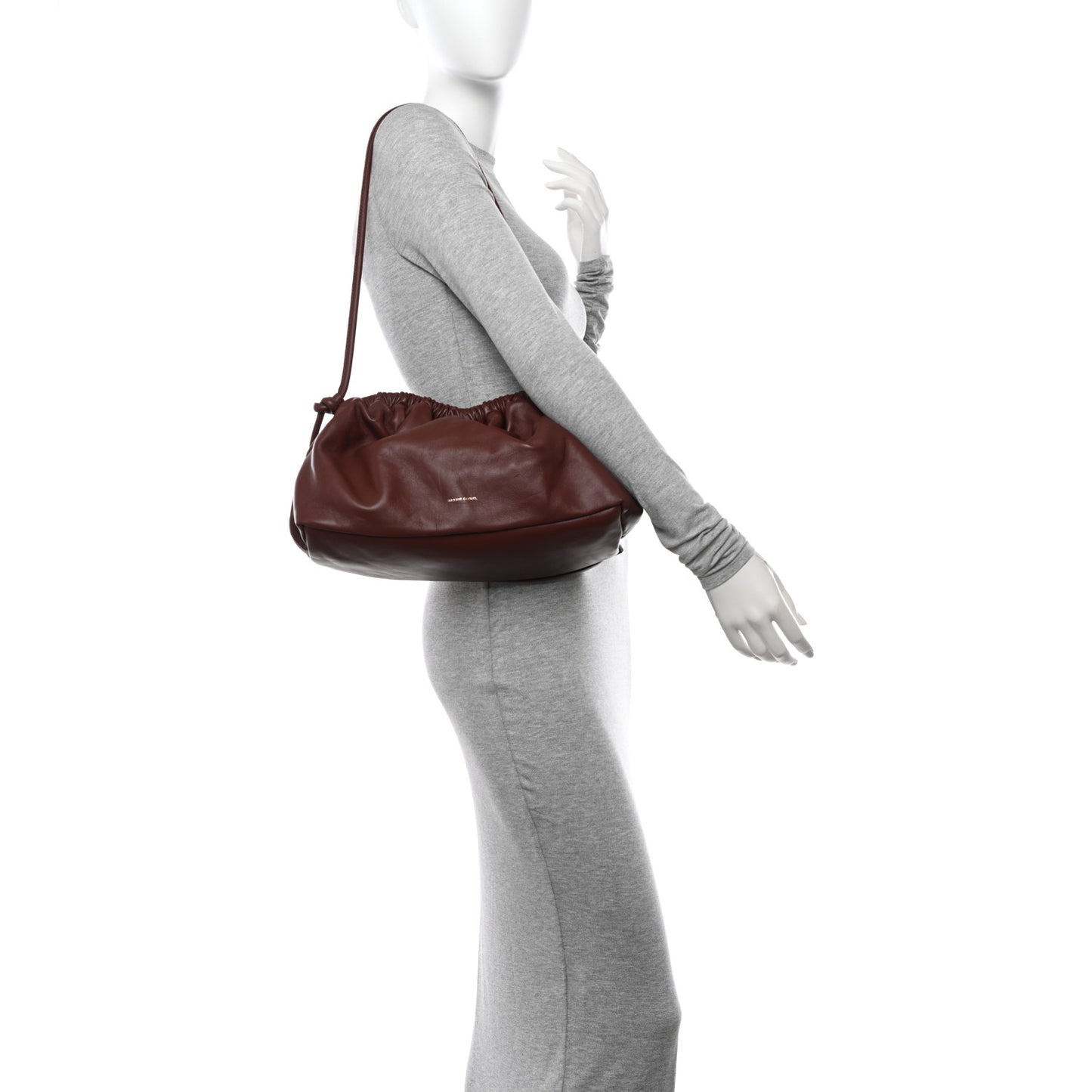 Lambskin Oversized Cloud Clutch Chocolate