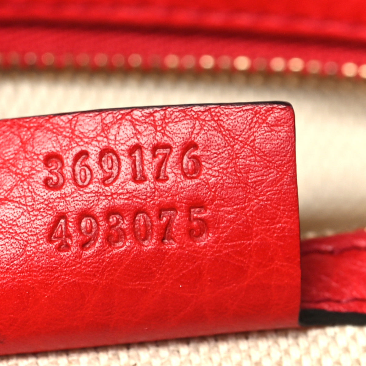 Pebbled Calfskin Small Soho Top Handle Bag Red