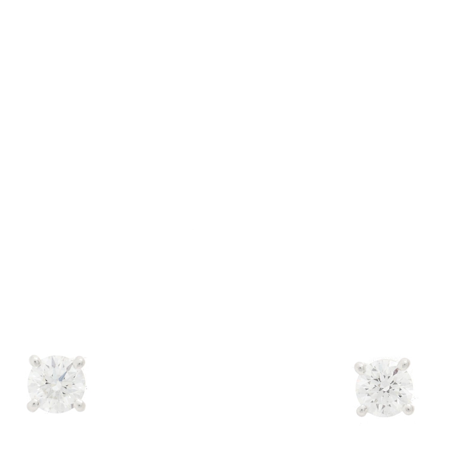 Tiffany Platinum Diamond .31ctw Solitaire Earrings 1 of 5