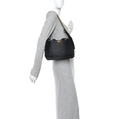 Chanel Washed Denim Quilted Small Chanel 25 Handbag Black 2 of 10
