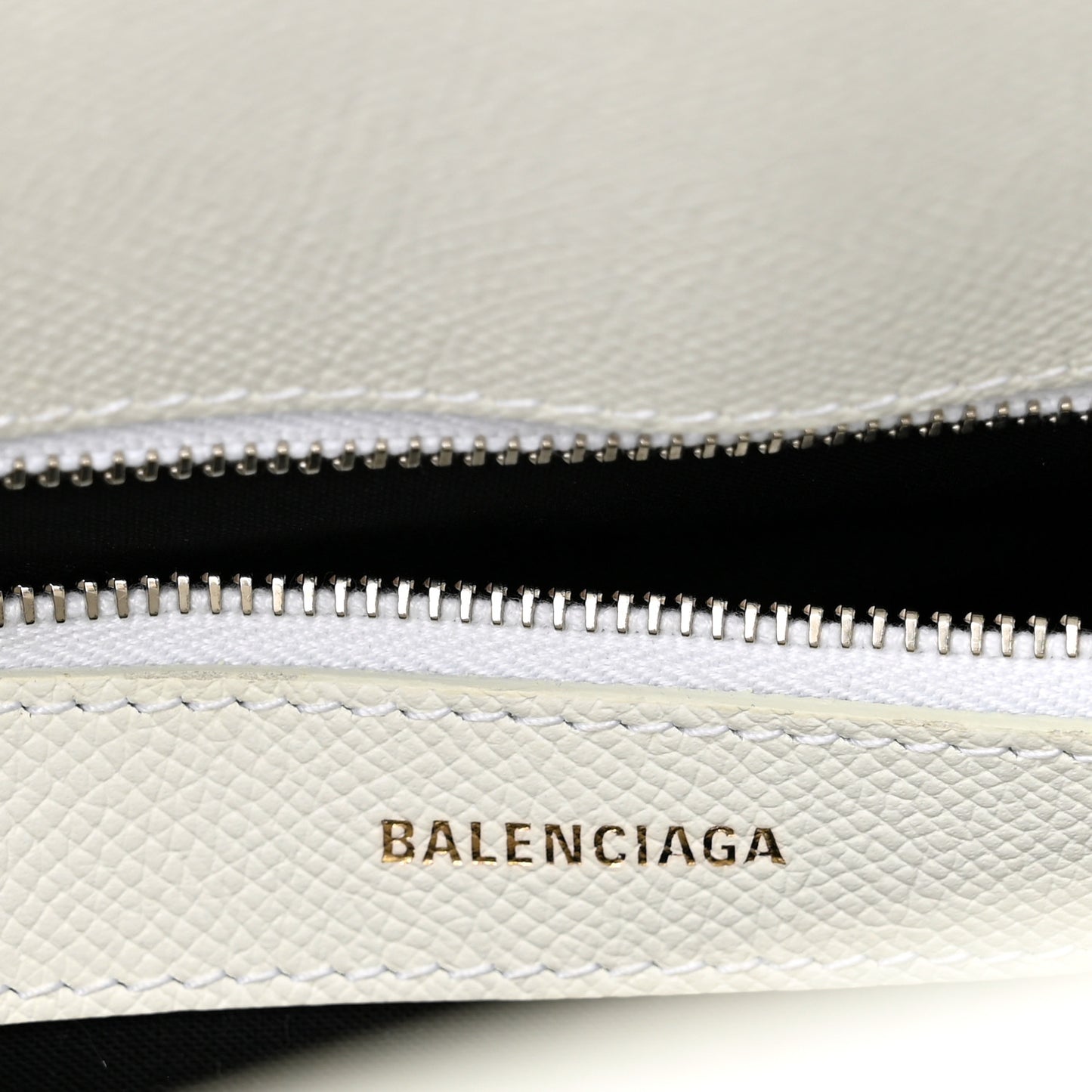 Grained Calfskin XXS Ville Top Handle Bag White Black