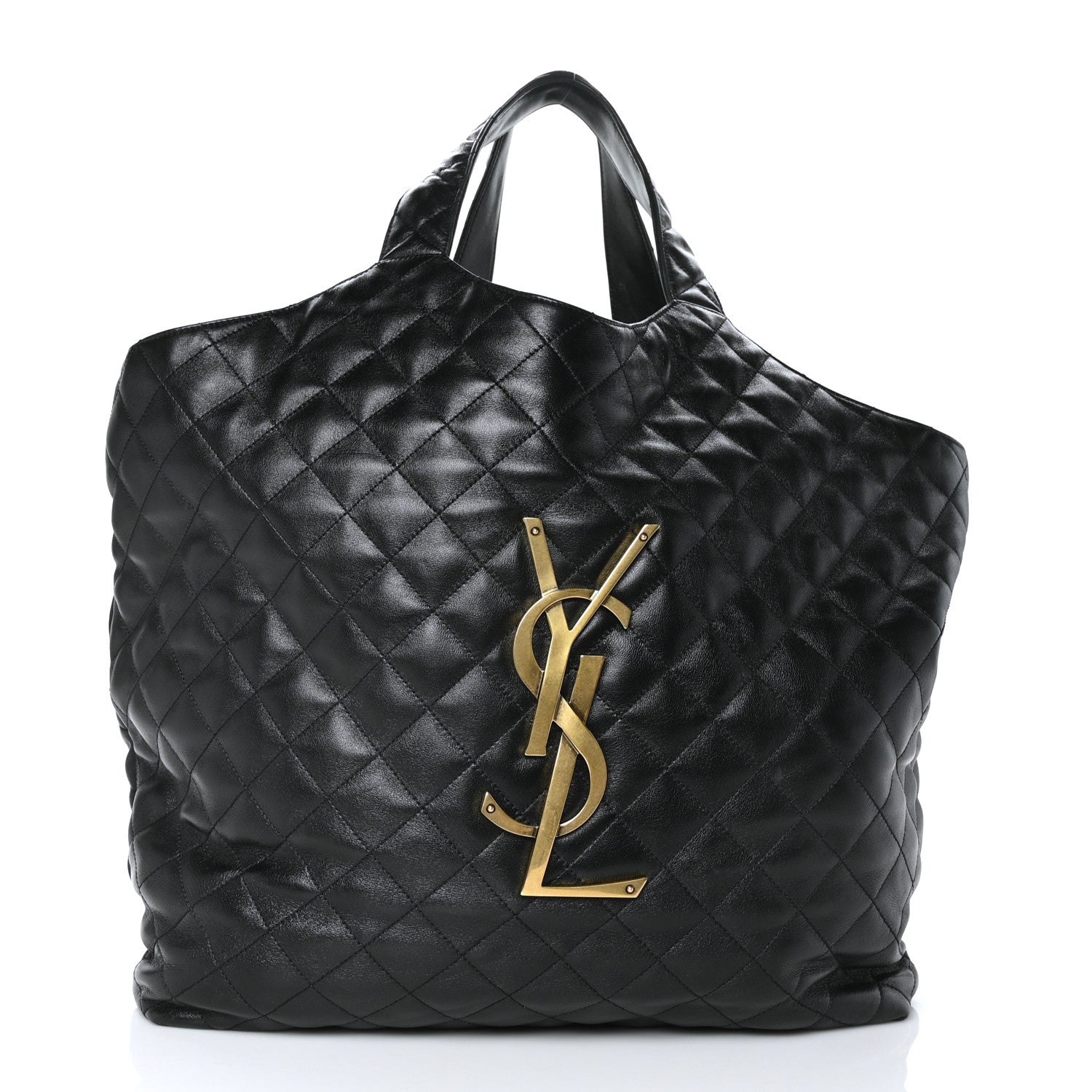 Saint Laurent Lambskin Quilted Maxi Icare Shopping Tote Black 1 of 10