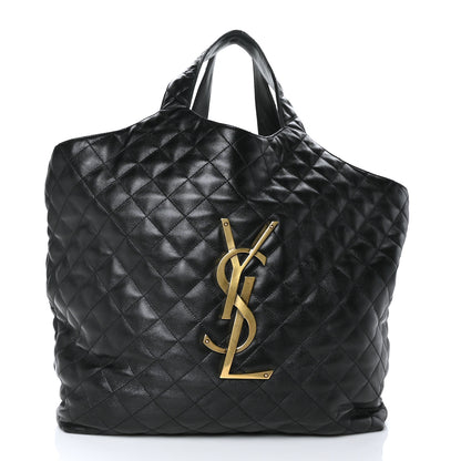 Saint Laurent Lambskin Quilted Maxi Icare Shopping Tote Black 1 of 10