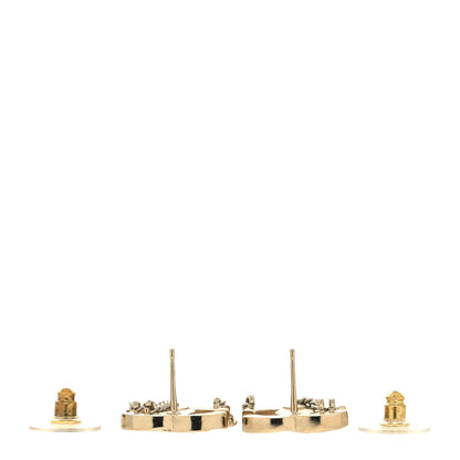 Chanel Crystal Chain CC Earrings Gold 3 of 5