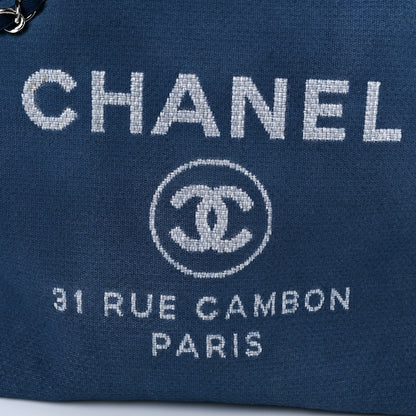 Chanel Canvas Medium Deauville Tote Blue 26 of 27