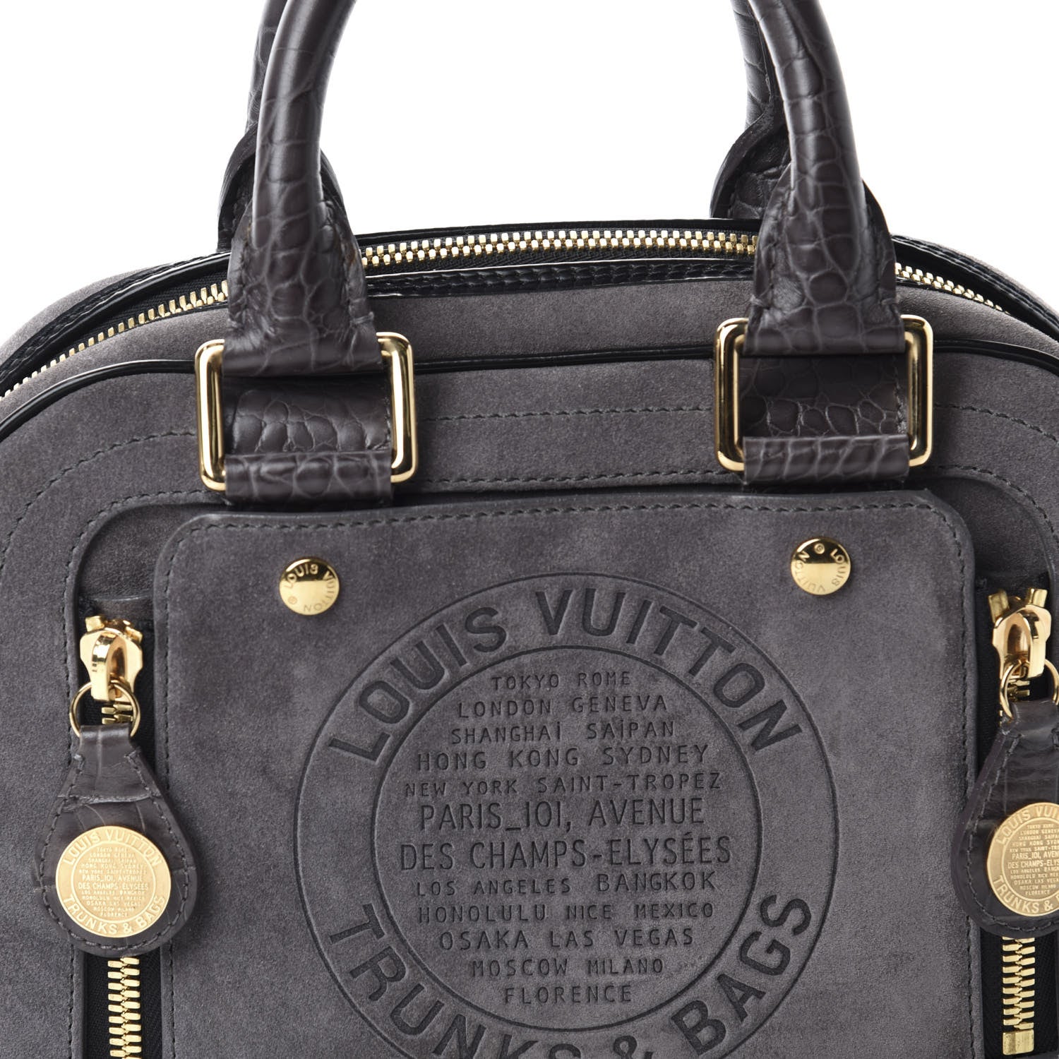 Louis Vuitton Havane Stamped Trunk Bowler PM Gray 9 of 10