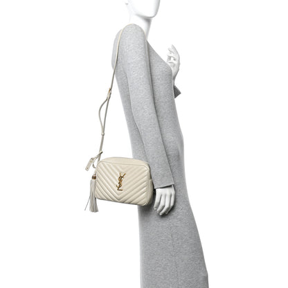 Saint Laurent Calfskin Matelasse Monogram Lou Camera Bag Crema Soft 2 of 14