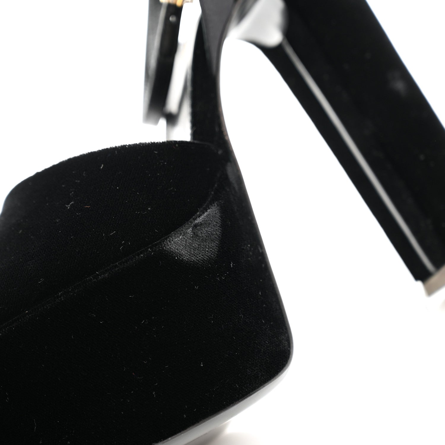 Saint Laurent Velvet Jodie Platform Sandals 36 Black 11 of 14