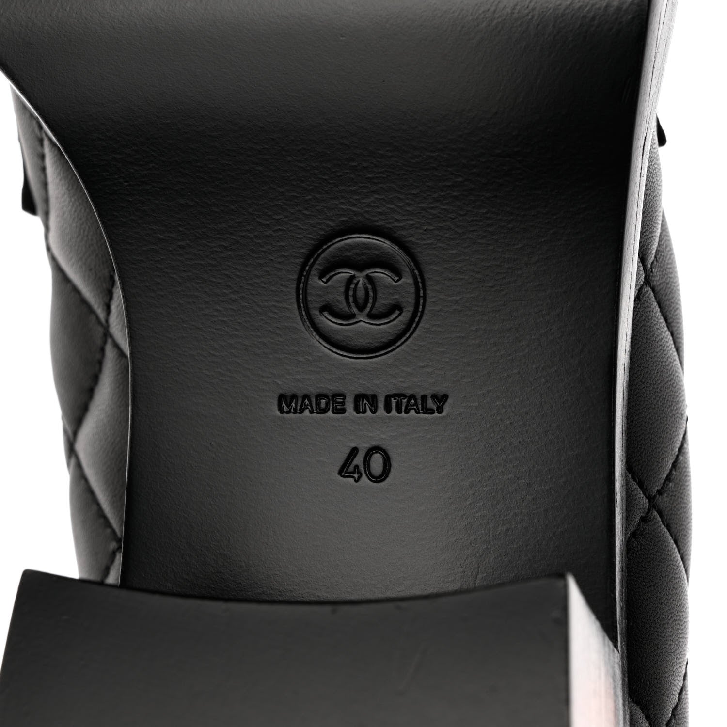 Chanel Lambskin Quilted CC Heart Loafers 40 Black 8 of 8