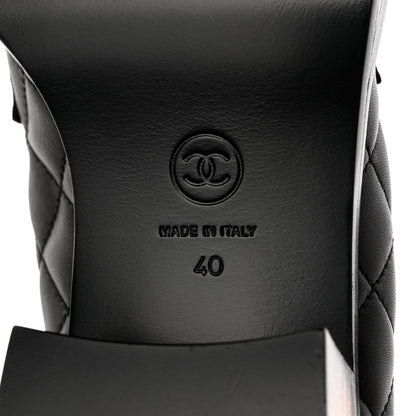 Chanel Lambskin Quilted CC Heart Loafers 40 Black 8 of 8