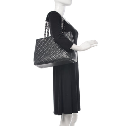 Chanel Caviar Quilted Grand Shopping Tote GST Dark Grey 2 of 10