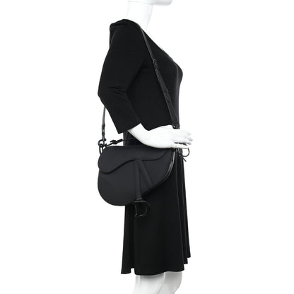 Christian Dior Ultra Matte Calfskin Saddle Bag With Strap Black 2 of 10