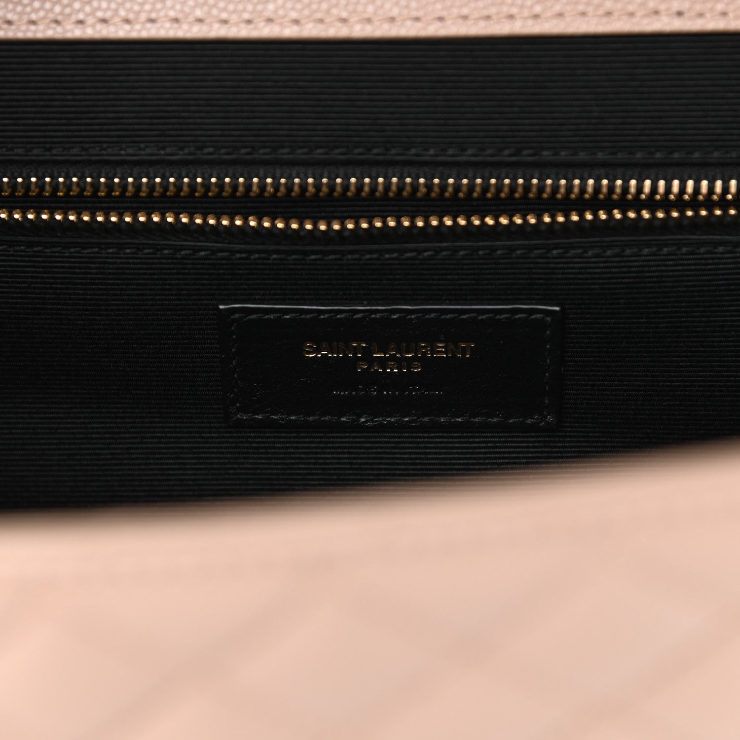 Saint Laurent Grain De Poudre Mixed Matelasse Large Triquilt Monogram Satchel Dark Beige 6 of 10