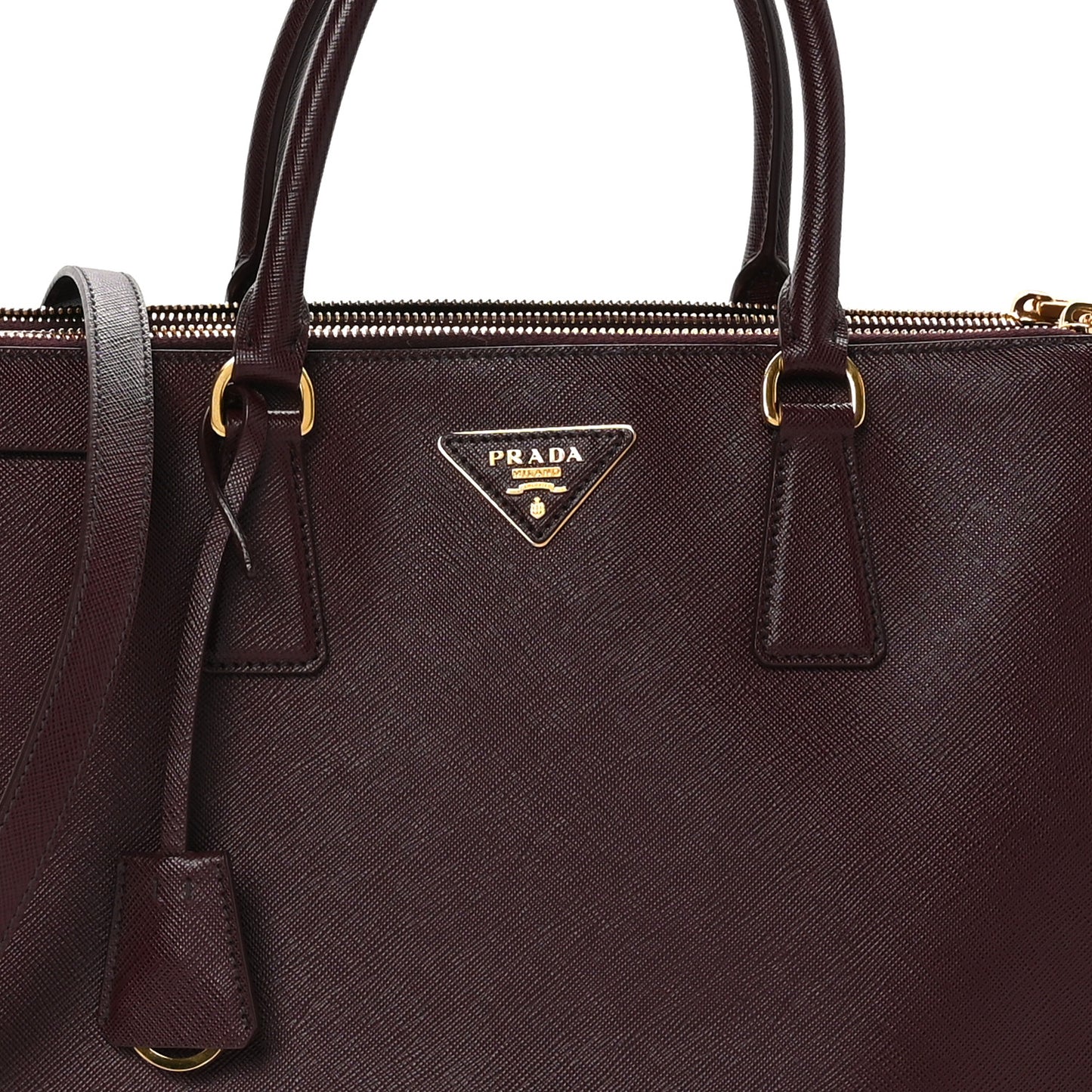 Saffiano Vernice Medium Galleria Double Zip Cerise