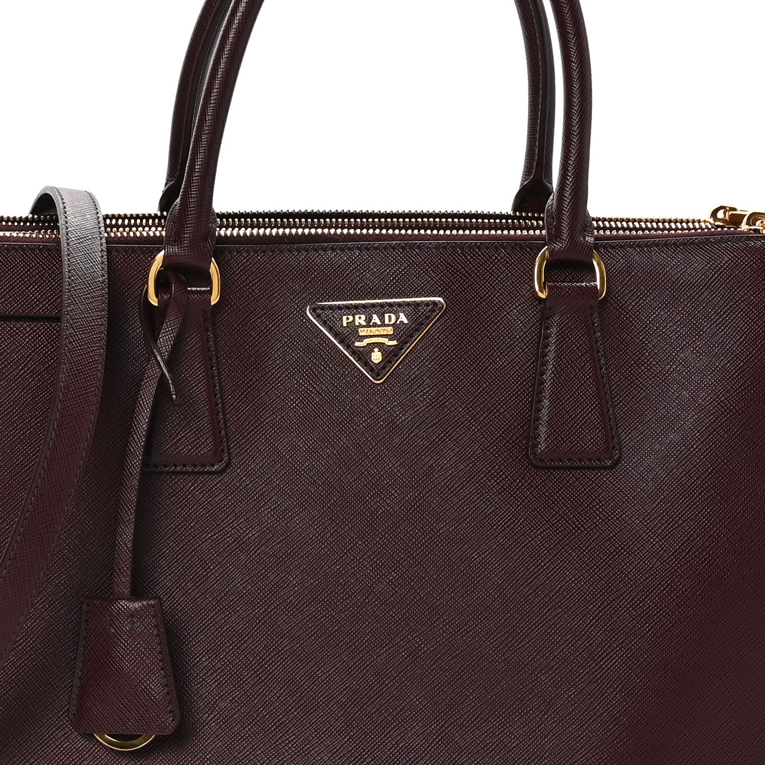 Prada Saffiano Vernice Medium Galleria Double Zip Cerise 8 of 11
