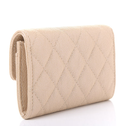 Chanel Iridescent Caviar Quilted Flap Card Holder Beige 3 of 12