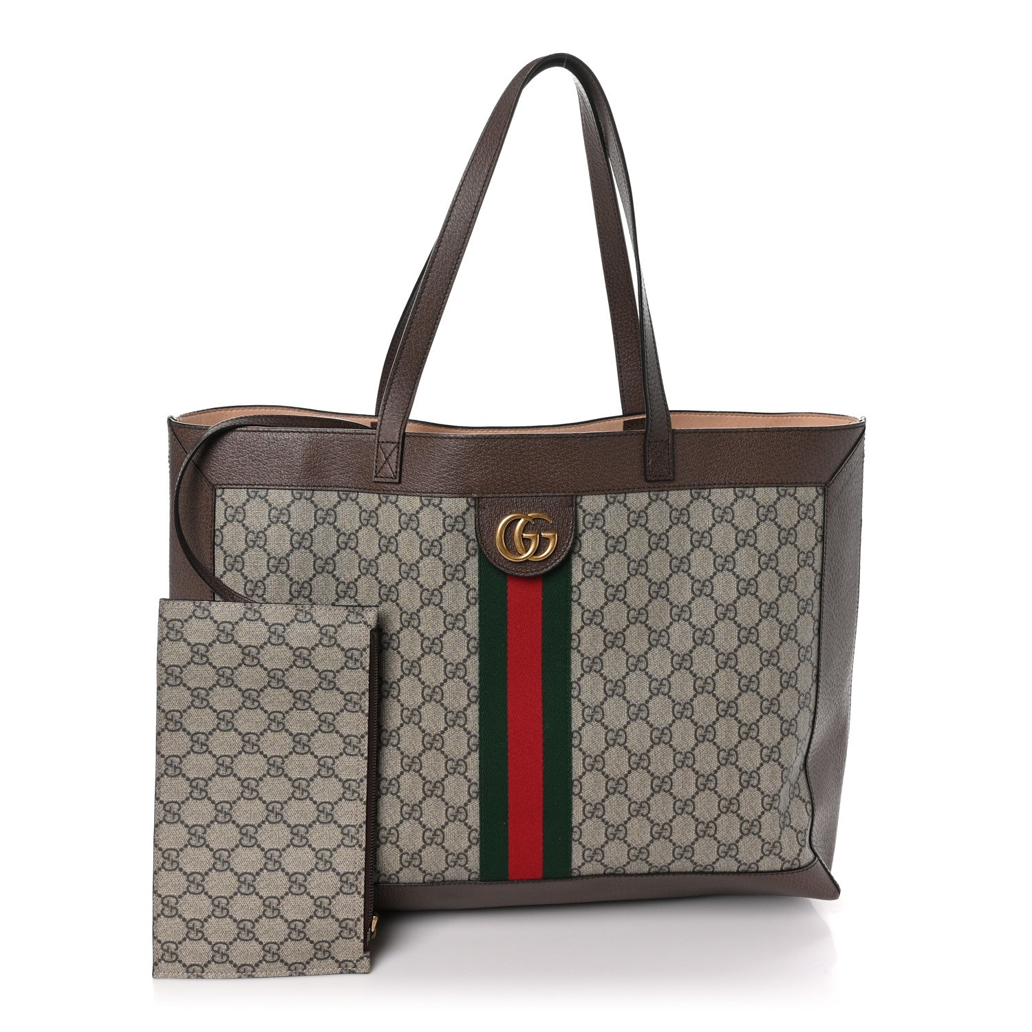 Gucci GG Supreme Monogram Web Ophidia Tote Brown 3 of 10