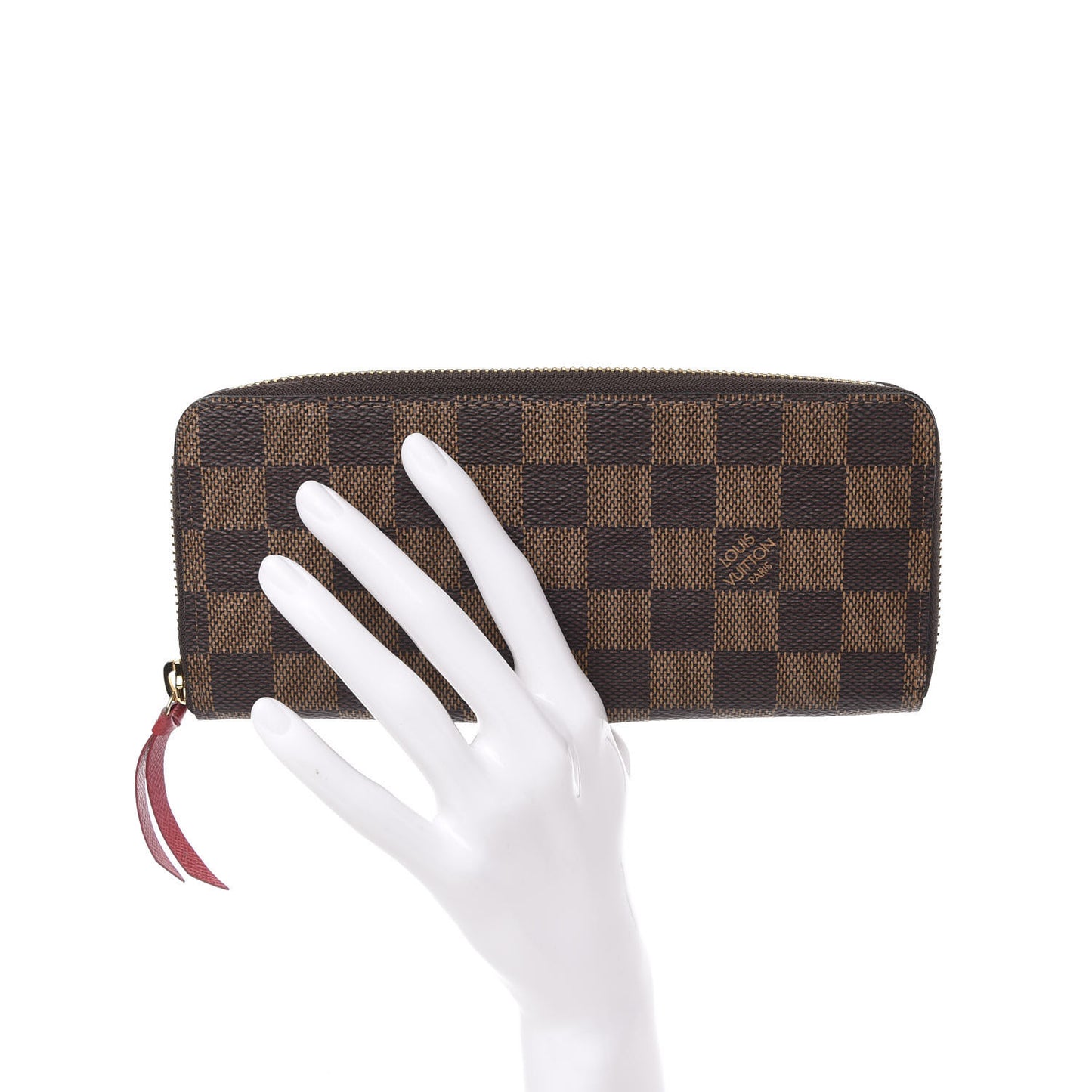 Damier Ebene Clemence Wallet Cherry