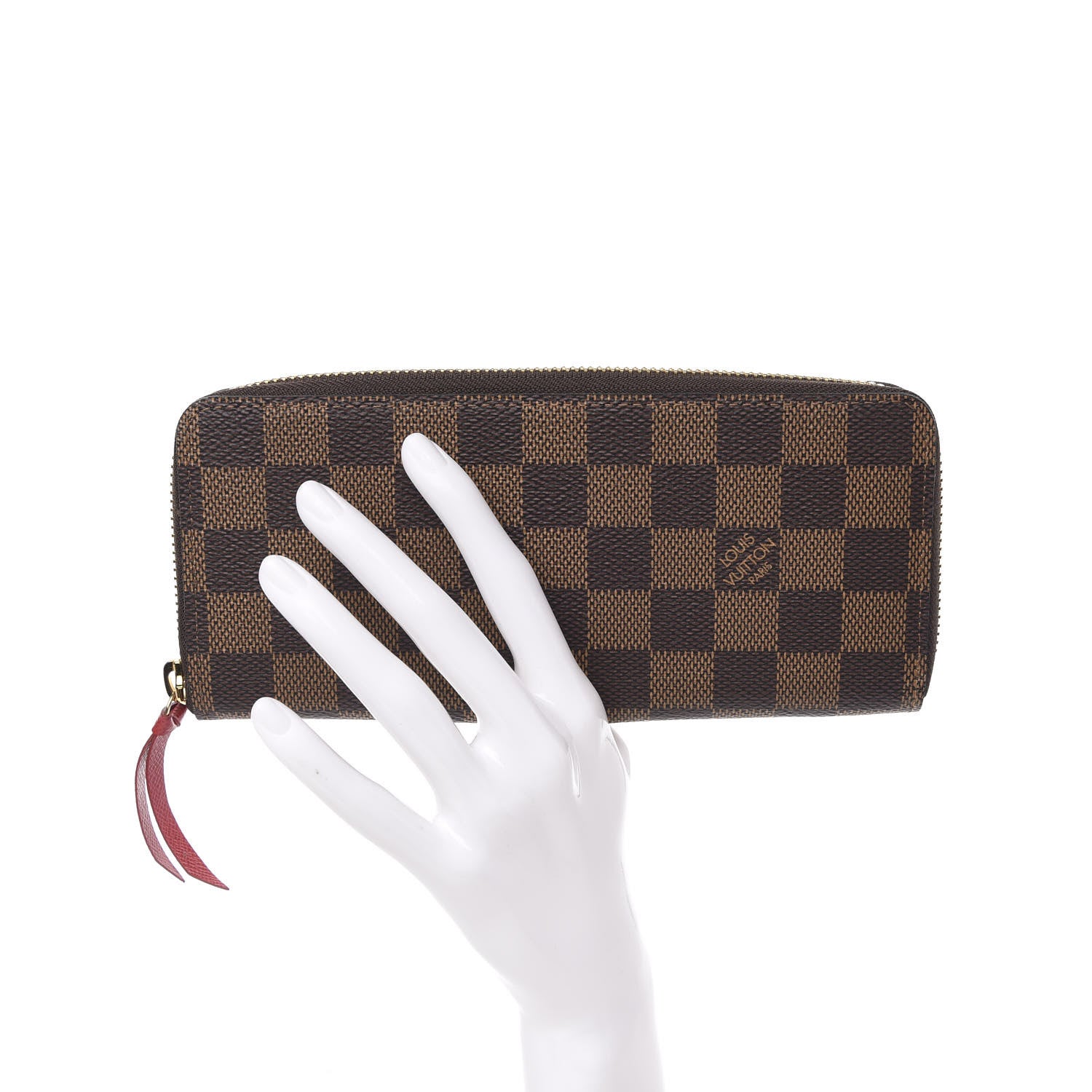 Louis Vuitton Damier Ebene Clemence Wallet Cherry 2 of 7