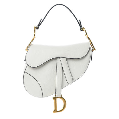 Christian Dior Grained Calfskin Mini Saddle Bag White 1 of 10