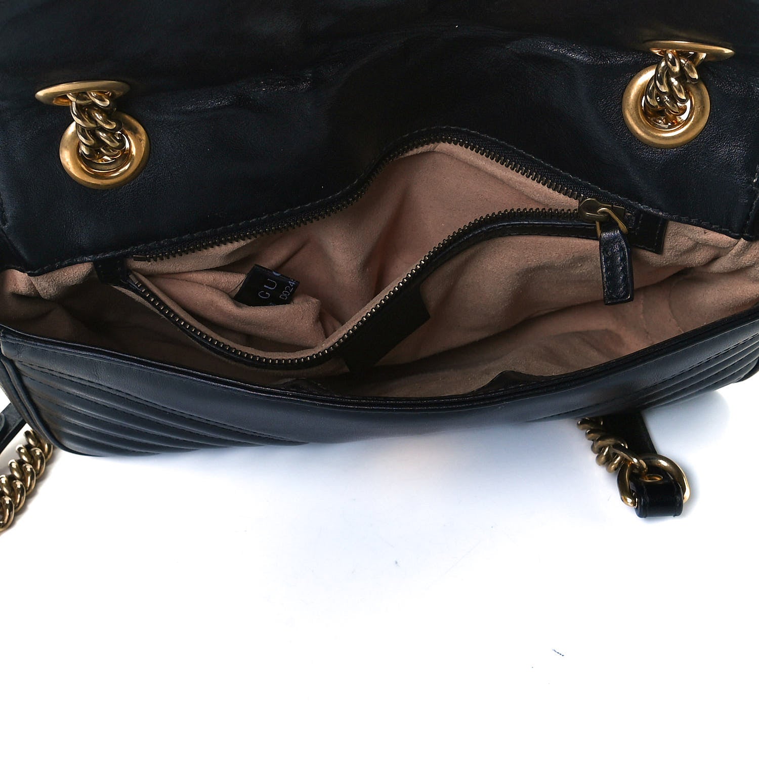Gucci Calfskin Matelasse Small GG Marmont Shoulder Bag Black 5 of 15