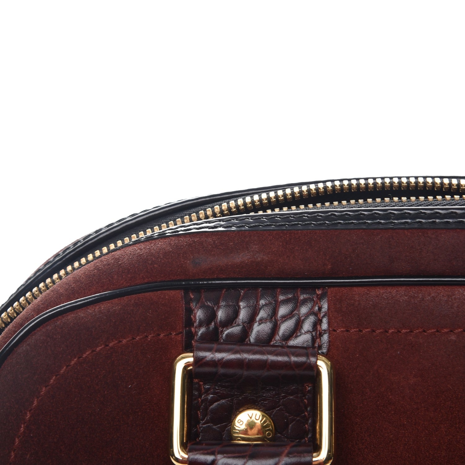 Louis Vuitton Suede Stamped Havane Bowler PM Brun 16 of 17