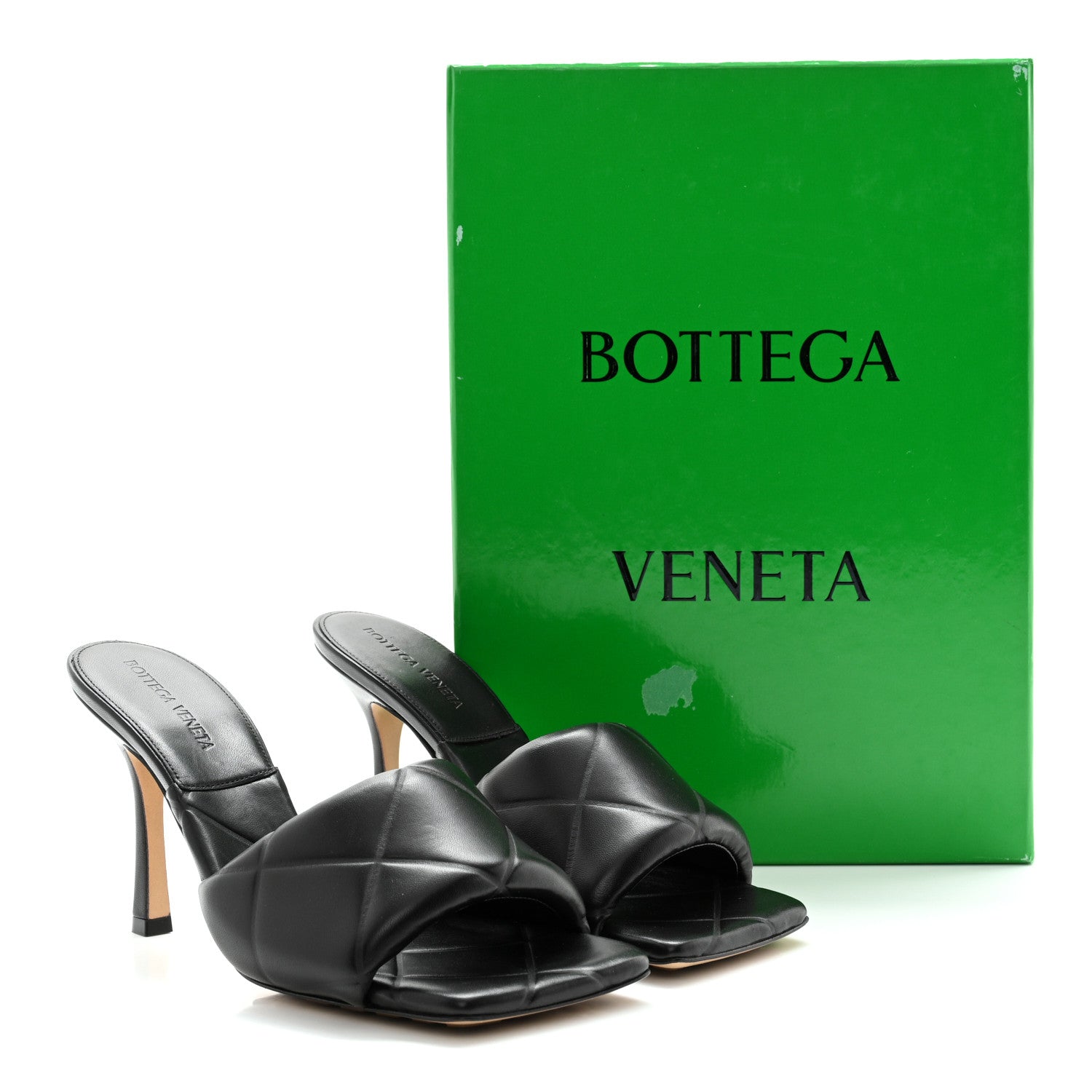 Bottega Veneta Nappa Quilted Rubber Lido Mule Sandals 39 Black 8 of 8