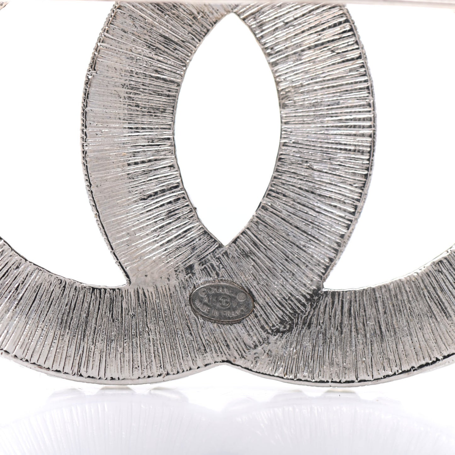 Baguette Crystal CC Brooch Silver