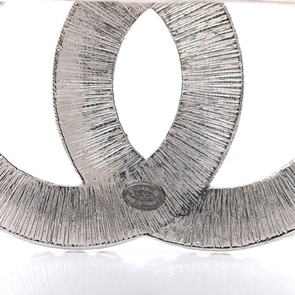 Chanel Baguette Crystal CC Brooch Silver 4 of 5