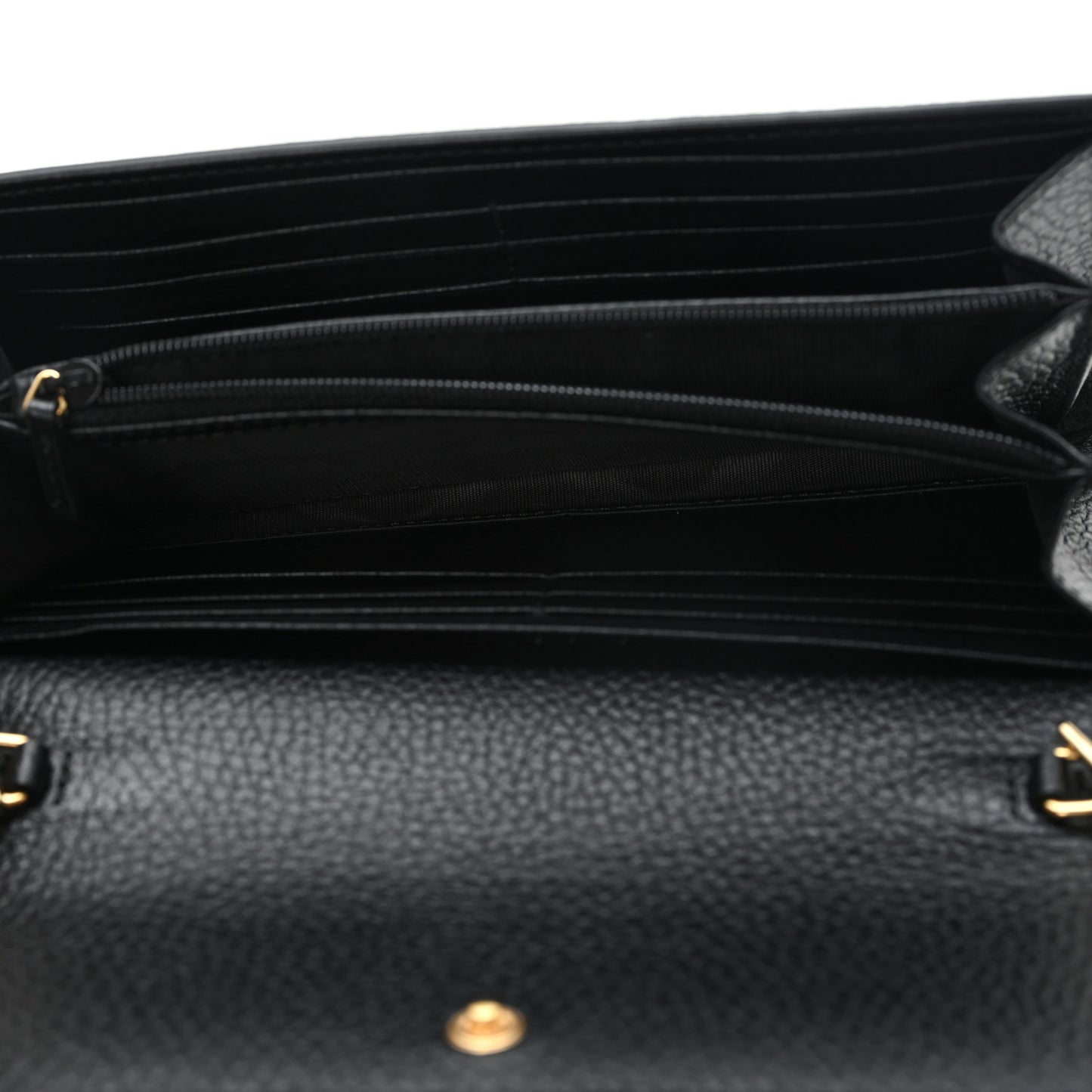 Dollar Calfskin GG Supreme Monogram Petite GG Marmont Wallet Chain Bag Black Beige Ebony