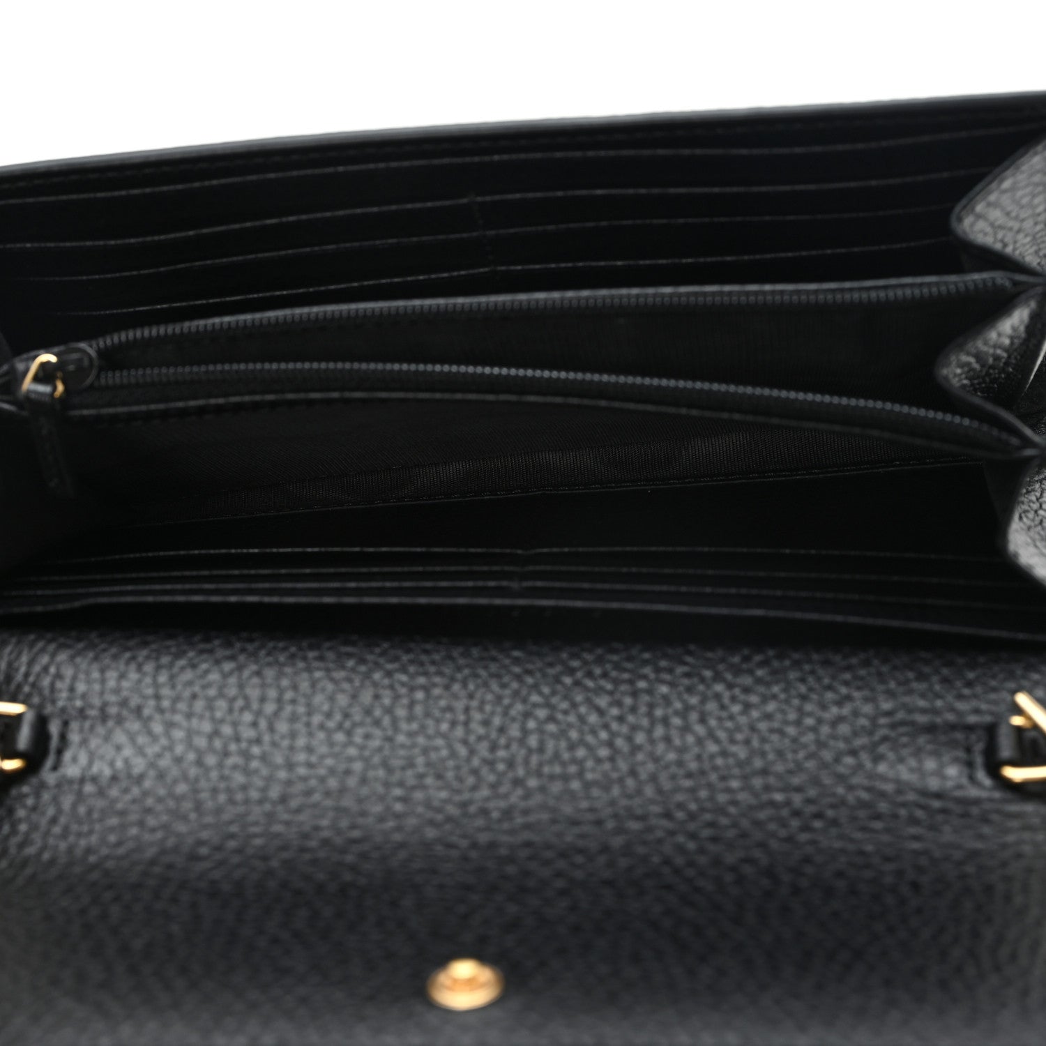 Gucci Dollar Calfskin GG Supreme Monogram Petite GG Marmont Wallet Chain Bag Black Beige Ebony 5 of 11