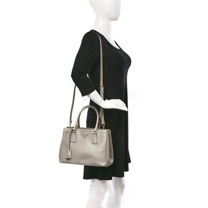 Prada Saffiano Small Galleria Double Zip Tote Pomice 2 of 12