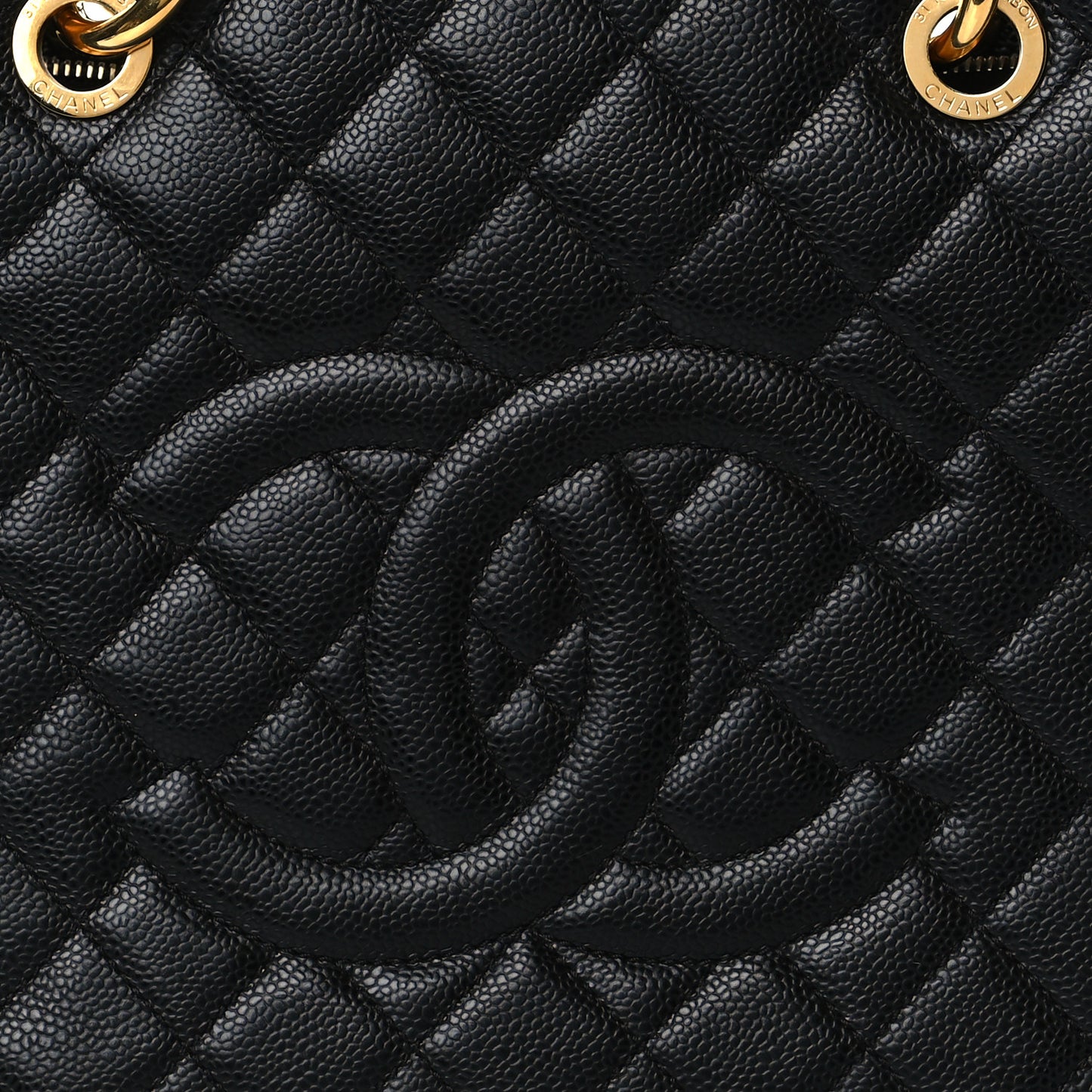 Caviar Quilted Grand Shopping Tote GST Black