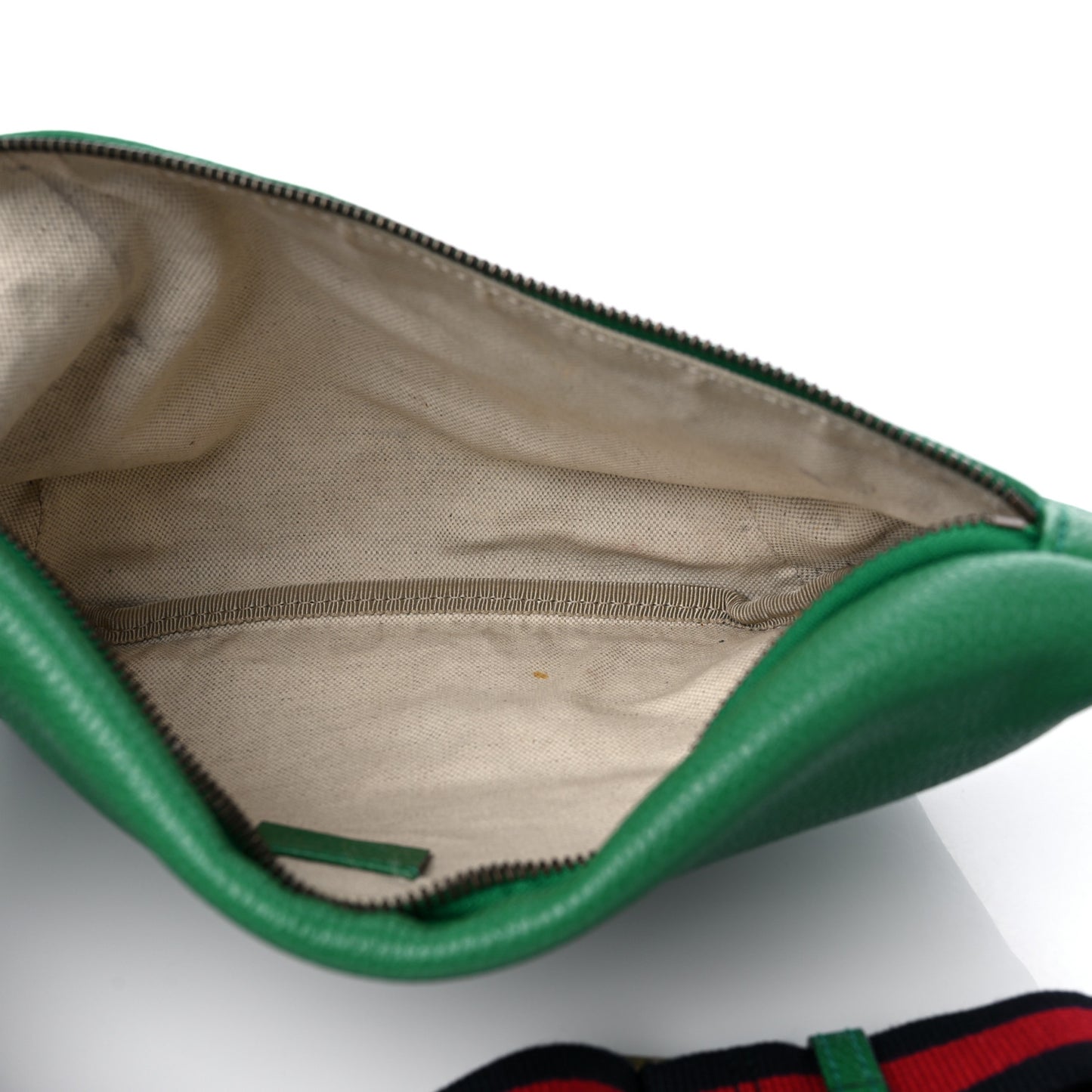 Grained Calfskin Logo Belt Bag Green