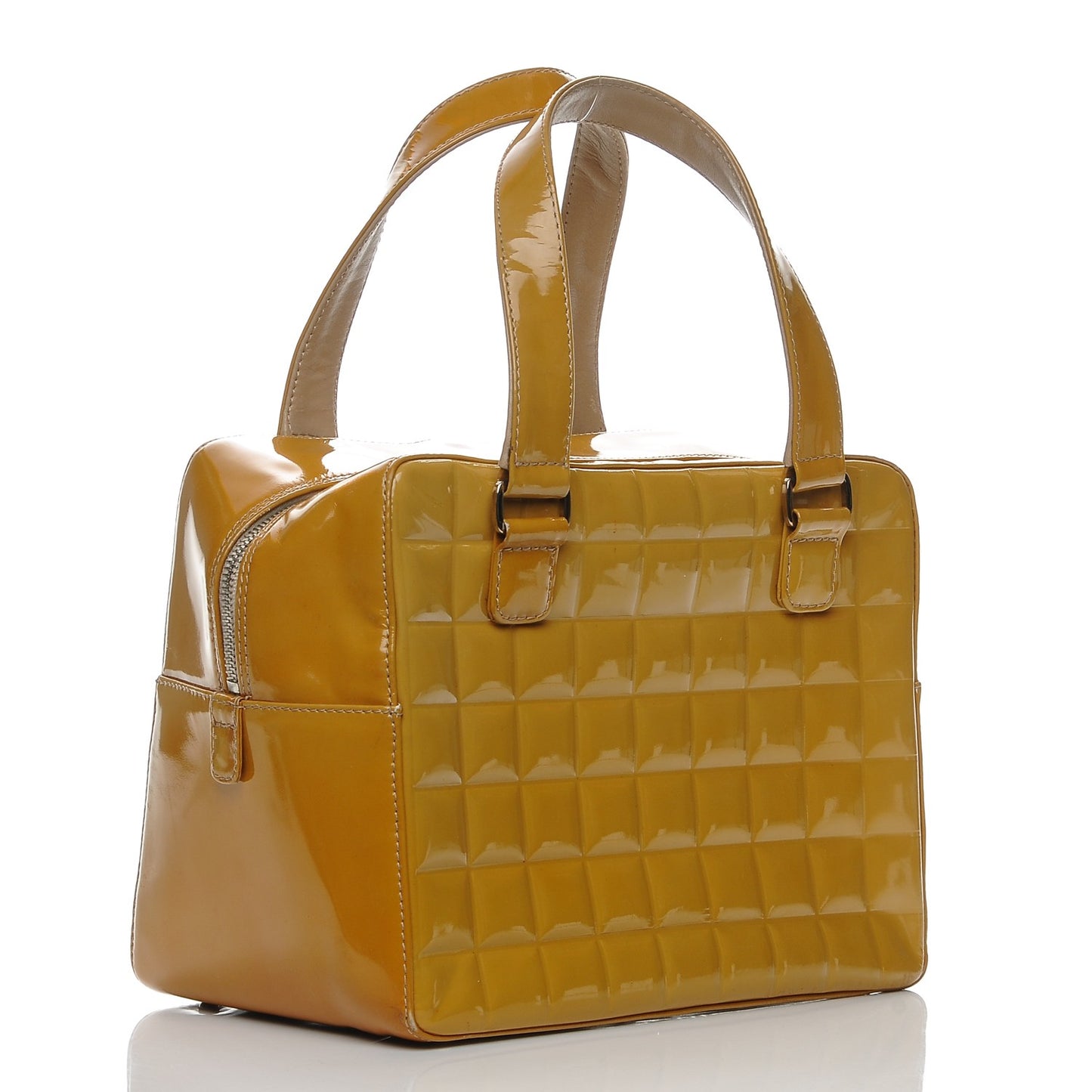 Patent Quilted Chocolate Bar Tote