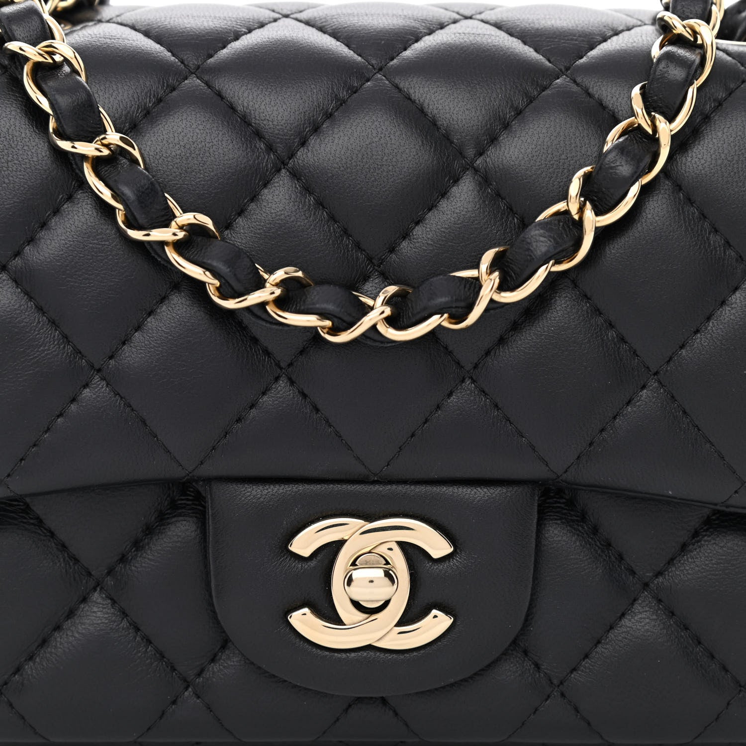 Chanel Lambskin Quilted Mini Square Flap Black 8 of 11